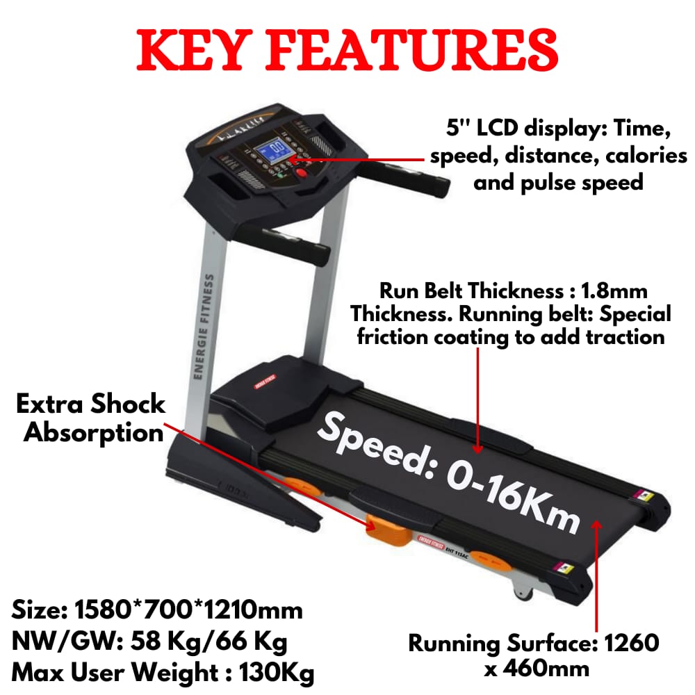 Best Treadmill for Home Gym EHT-115AC Be the first to review - Image 2